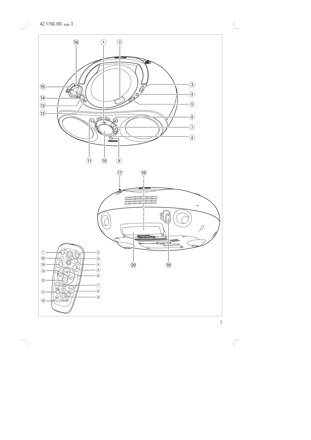 Philips AZ 1150 /00 manual 