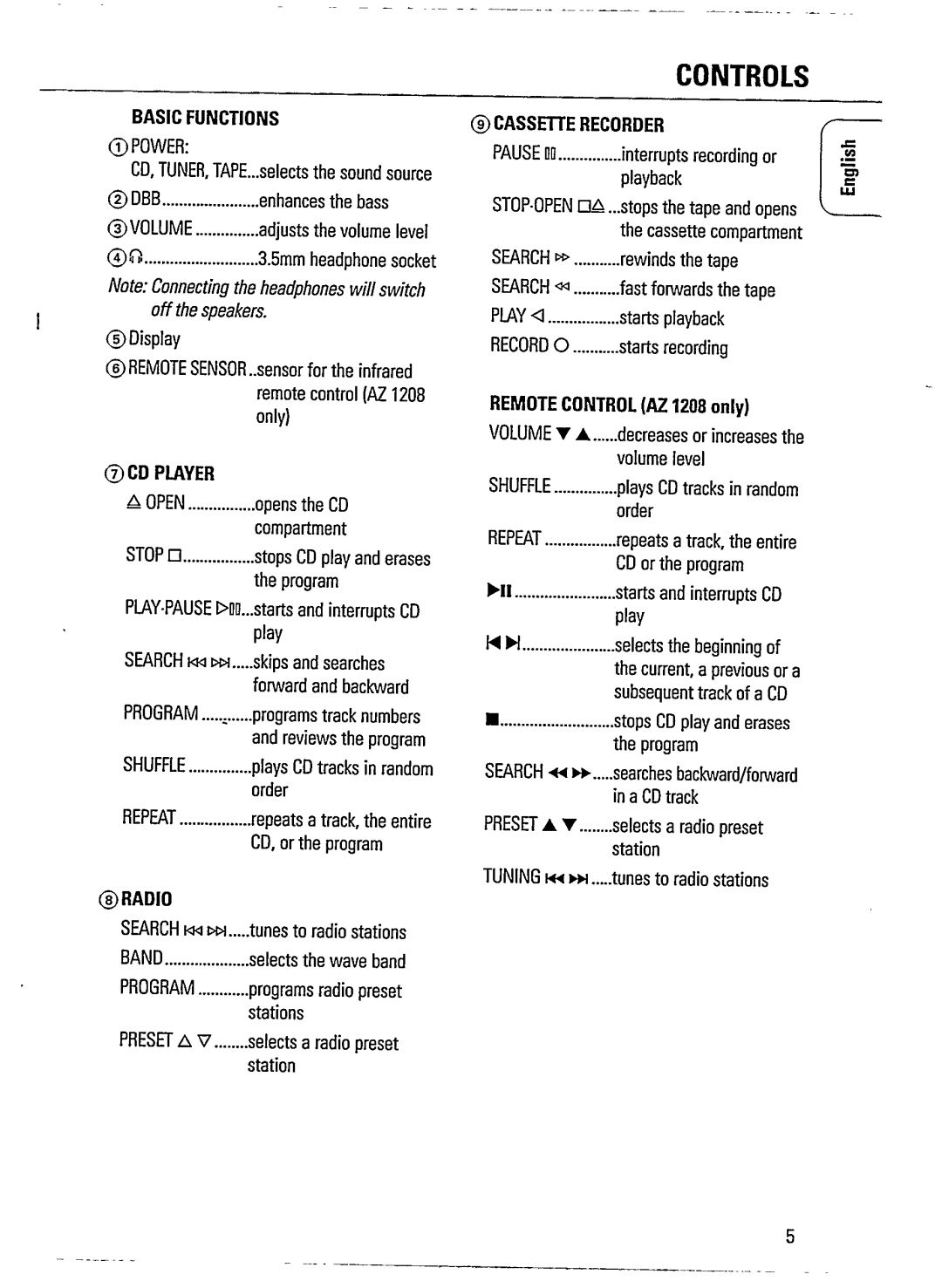 Philips AZ 1203 manual 