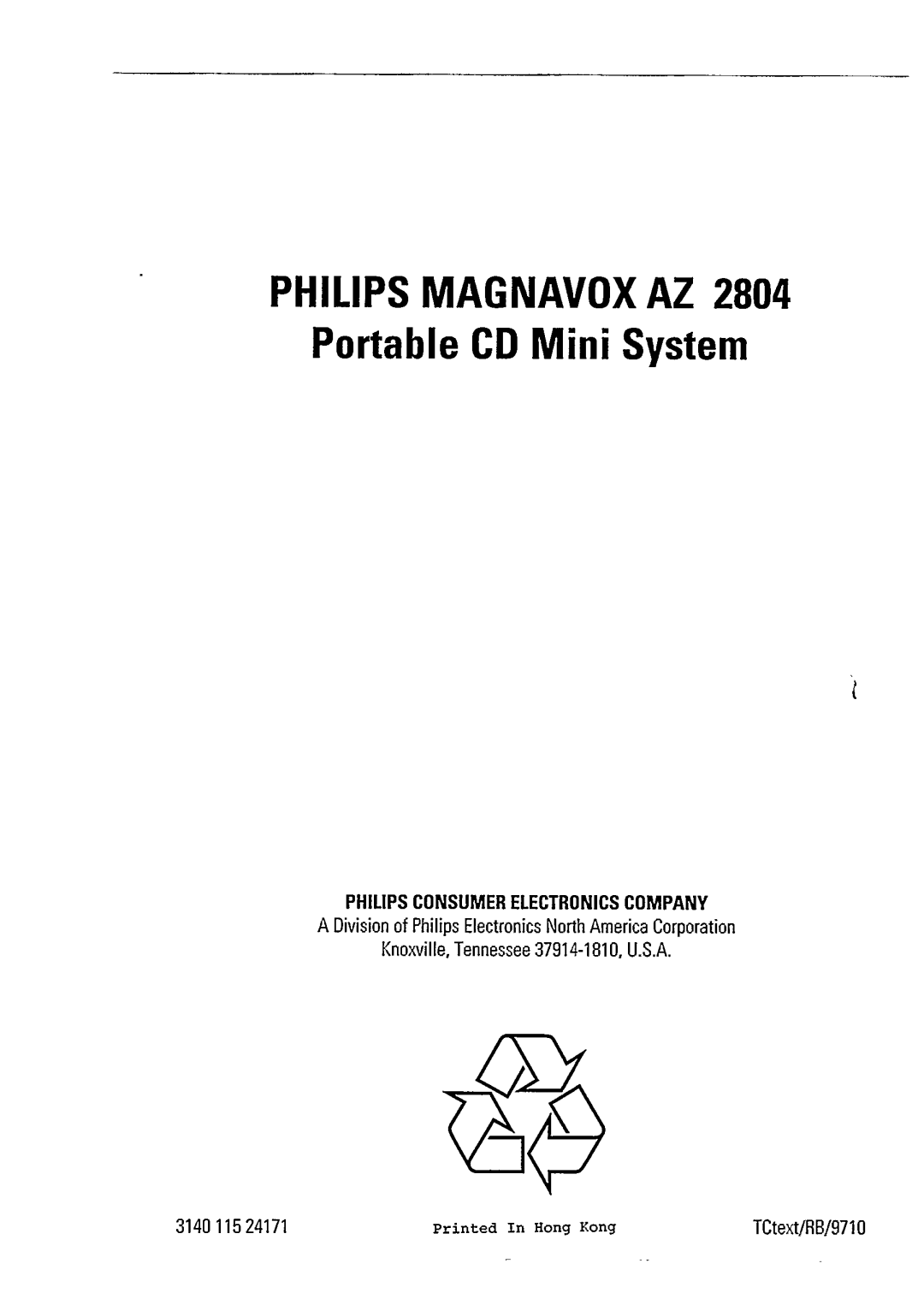 Philips AZ 2804 manual 