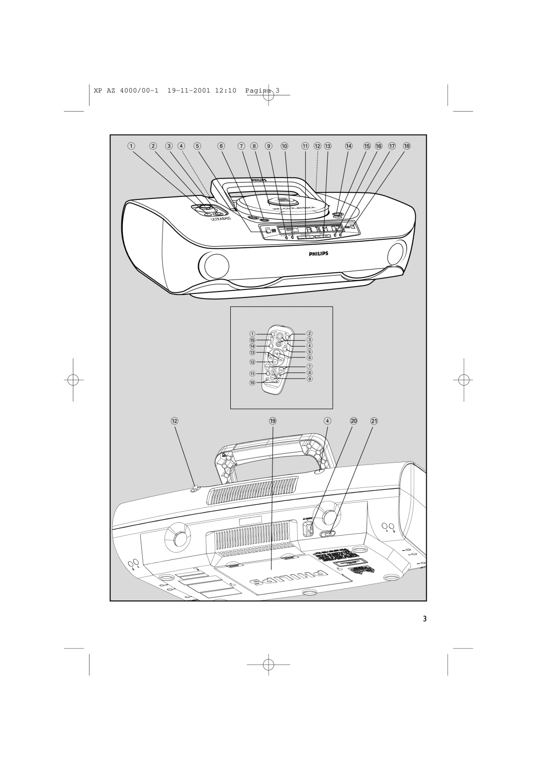 Philips AZ 4000/00 manual 3 4 5 6 7 8 9 0 ! @ # $ % 