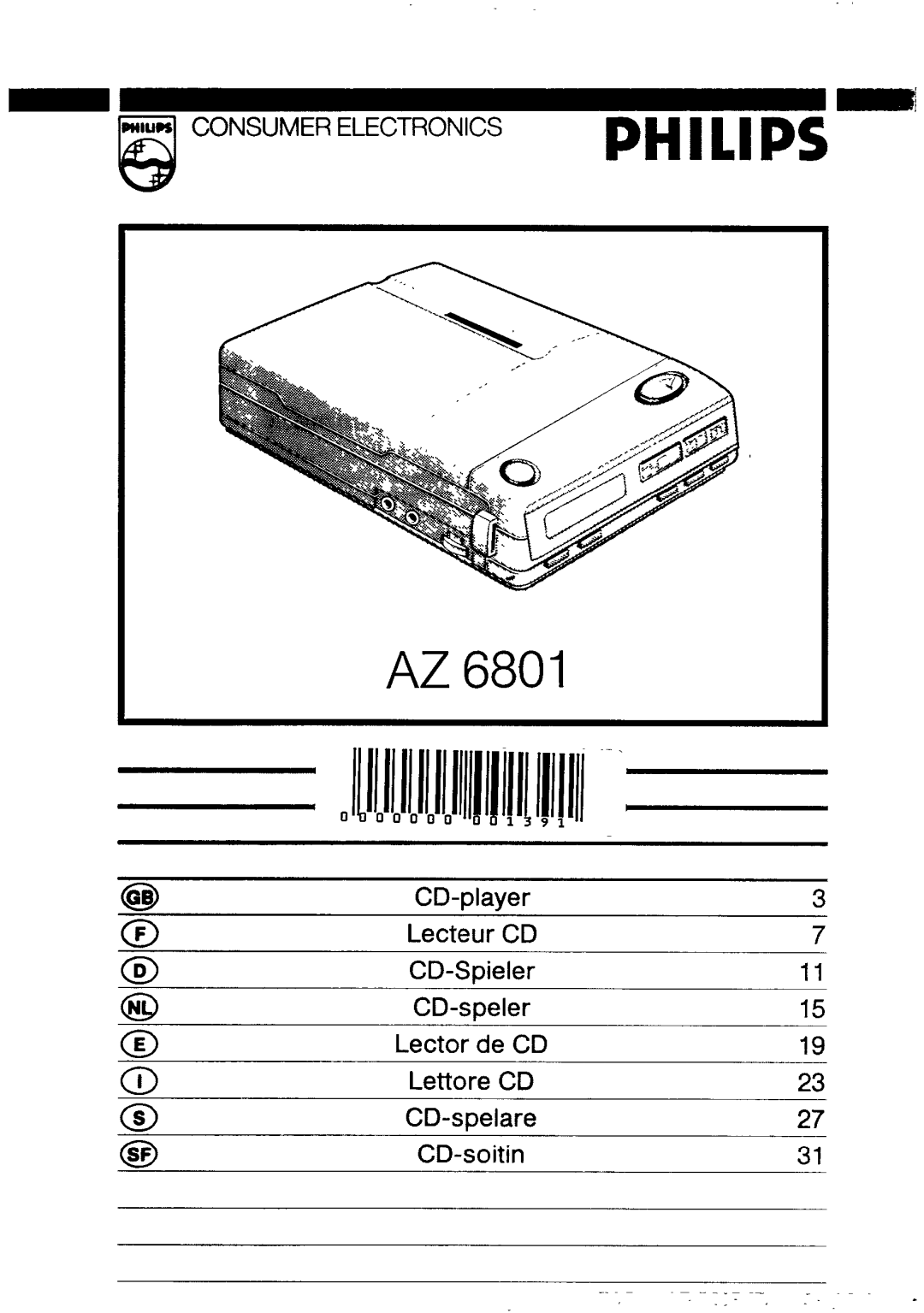 Philips AZ 6801 manual 