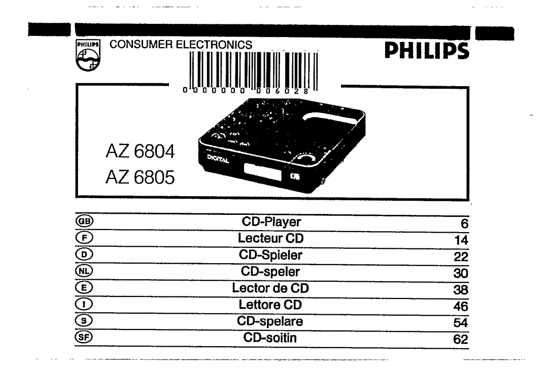 Philips AZ 6805, AZ 6804 manual 