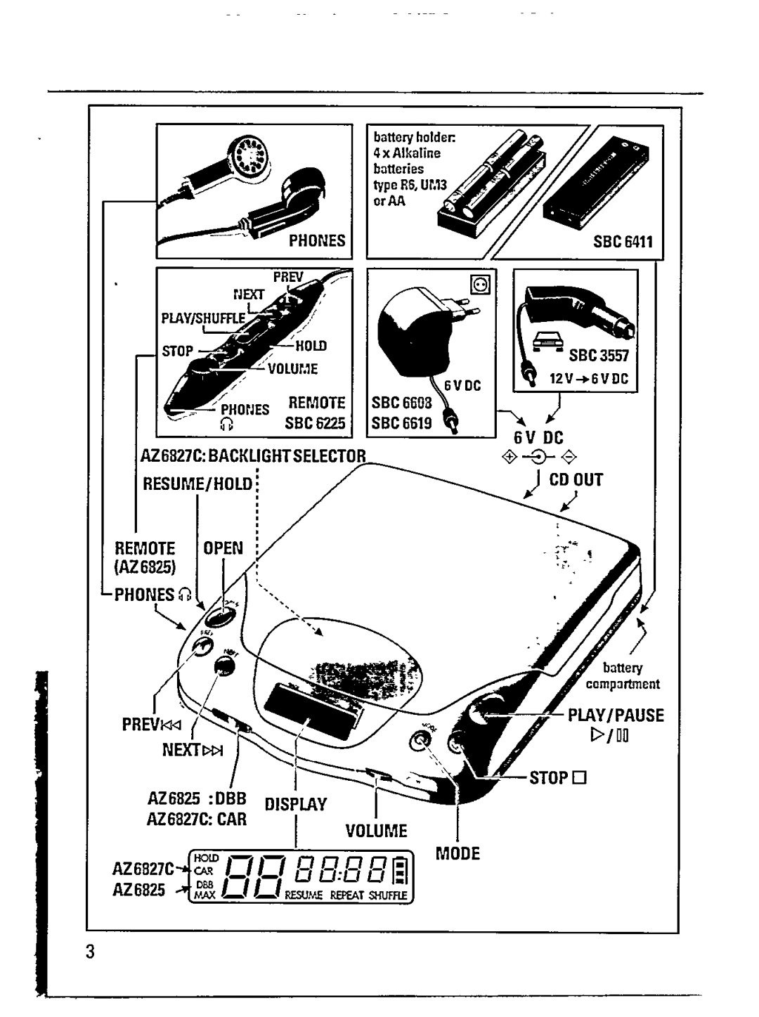 Philips AZ 6827C, AZ 6825 manual 