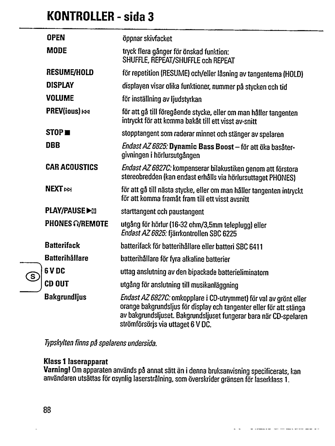 Philips AZ 6825, AZ 6827C manual 