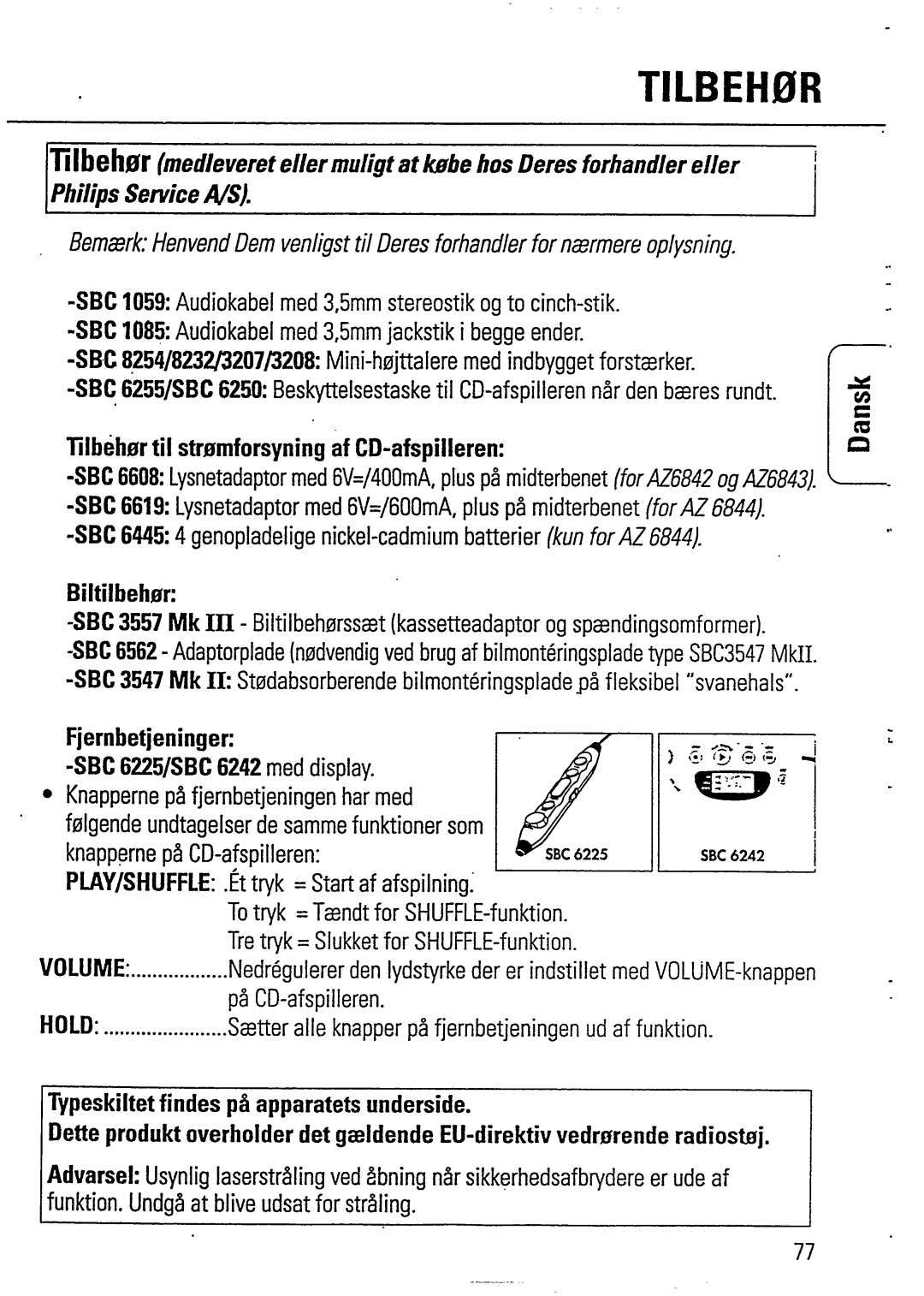 Philips AZ 6843, AZ 6844, AZ 6842 manual 