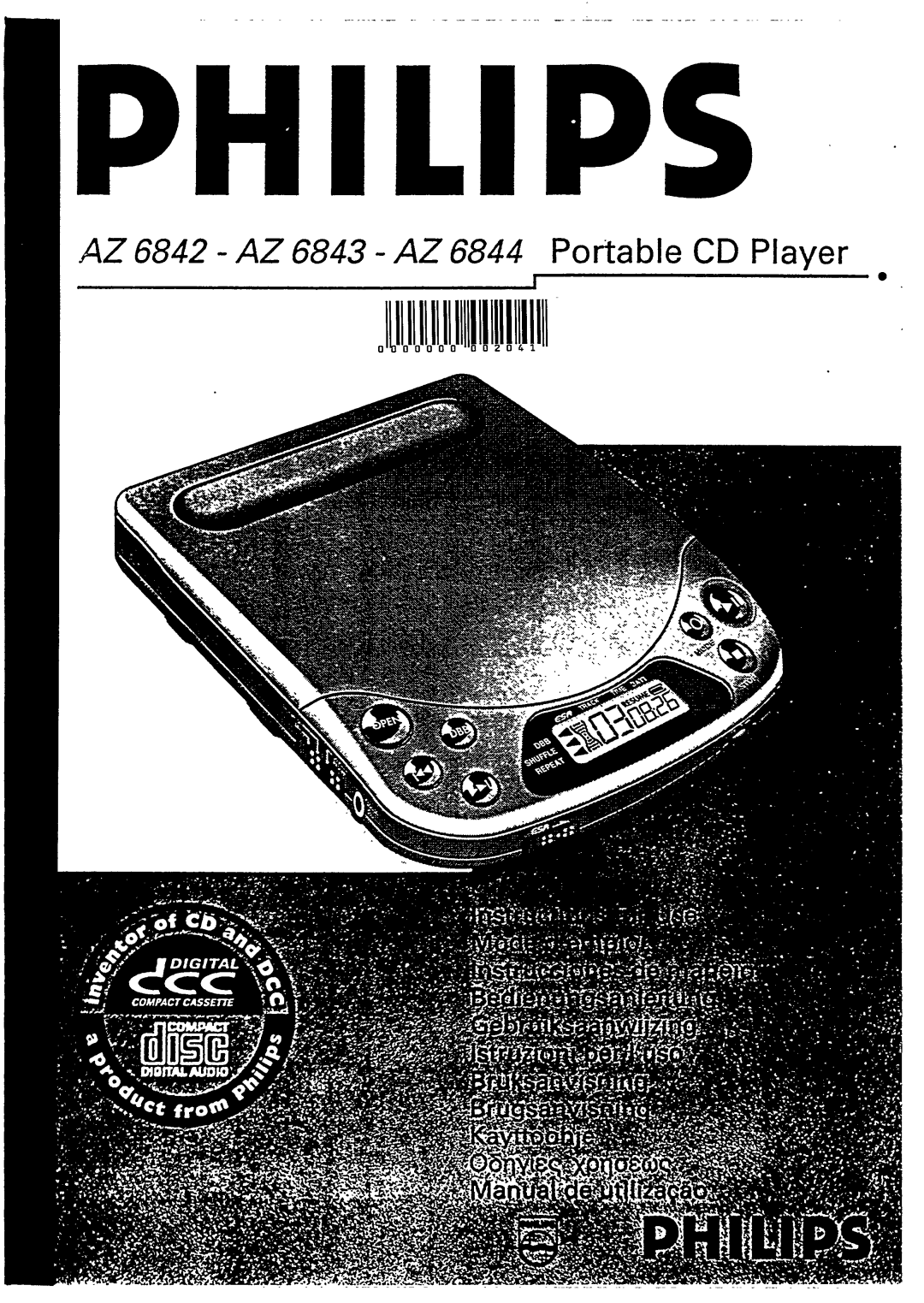 Philips AZ 6843, AZ 6844, AZ 6842 manual 