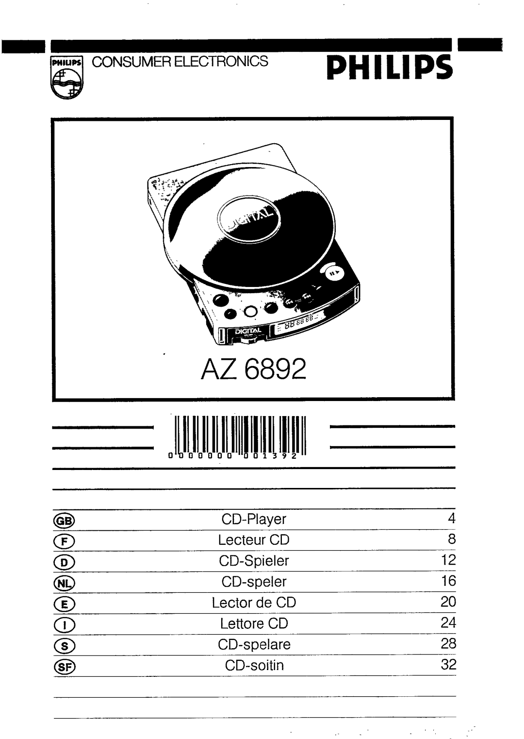 Philips AZ 6892 manual 