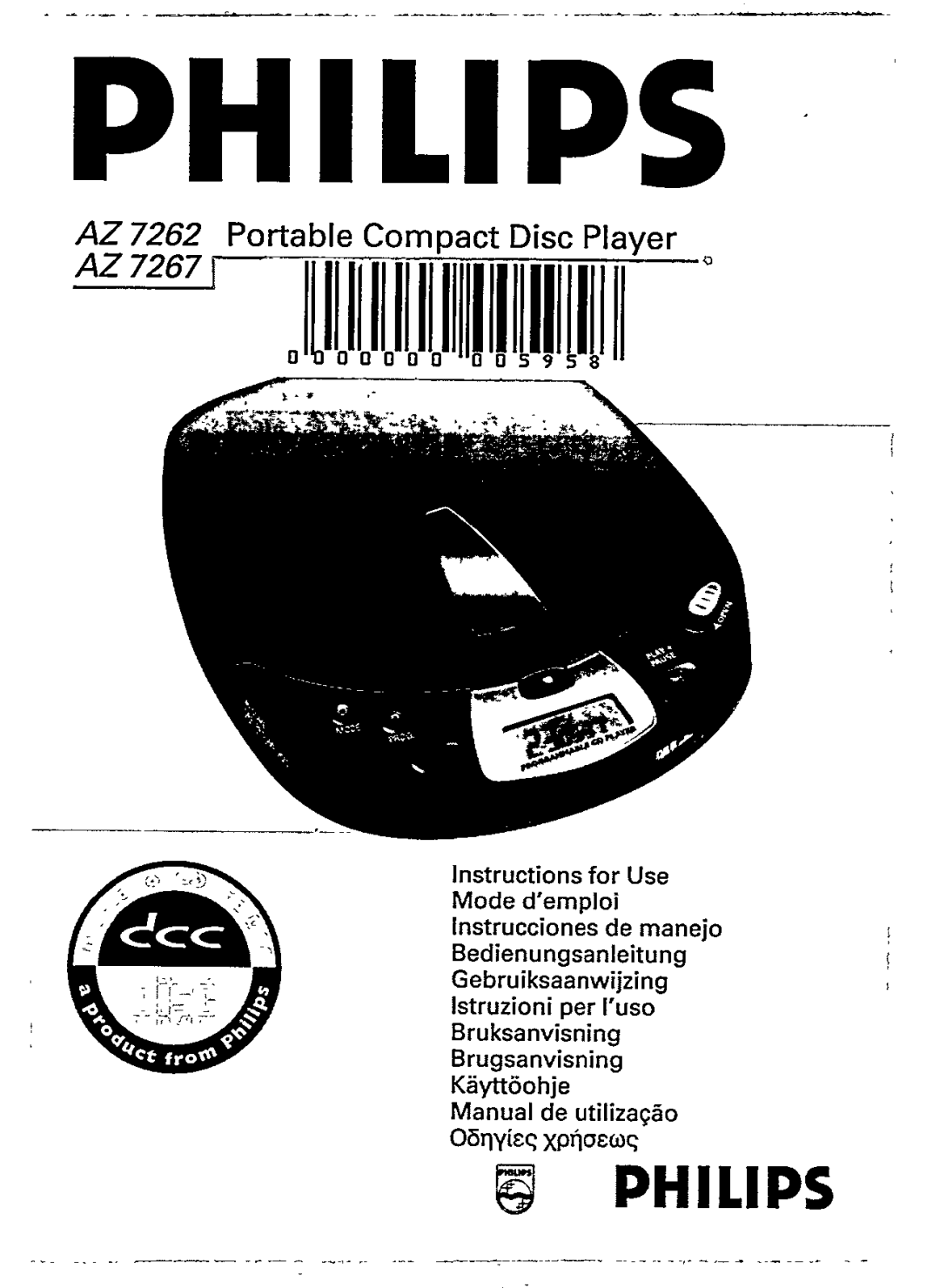 Philips AZ 7267, AZ 7262 manual 