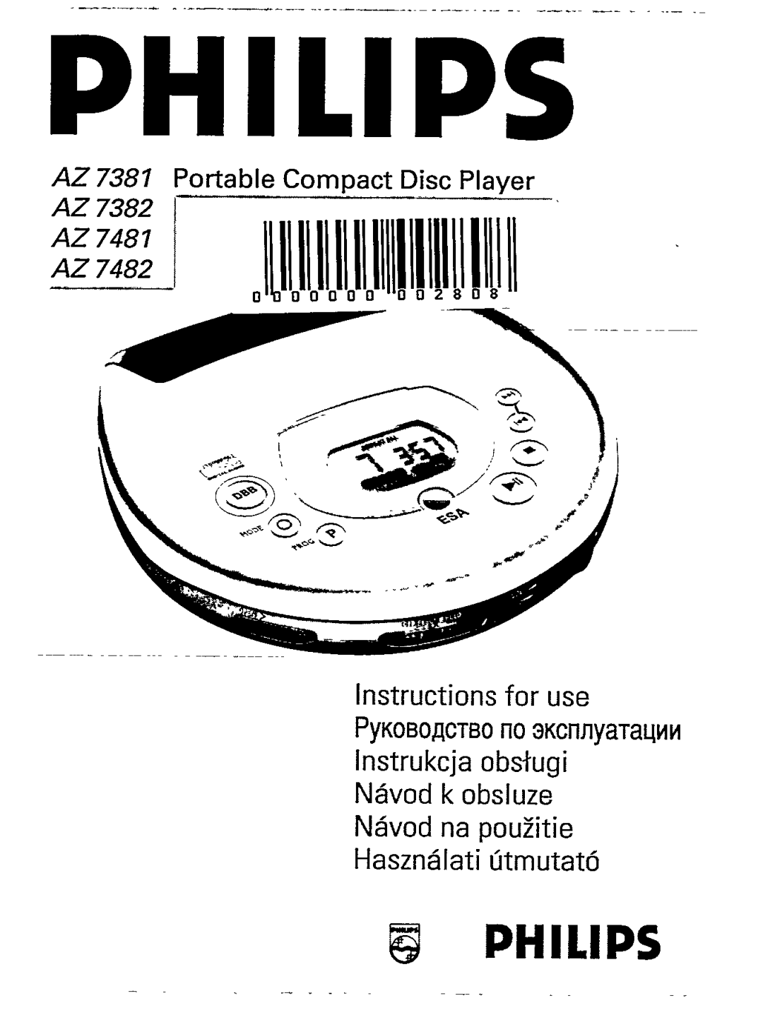 Philips AZ 7482/00 manual 