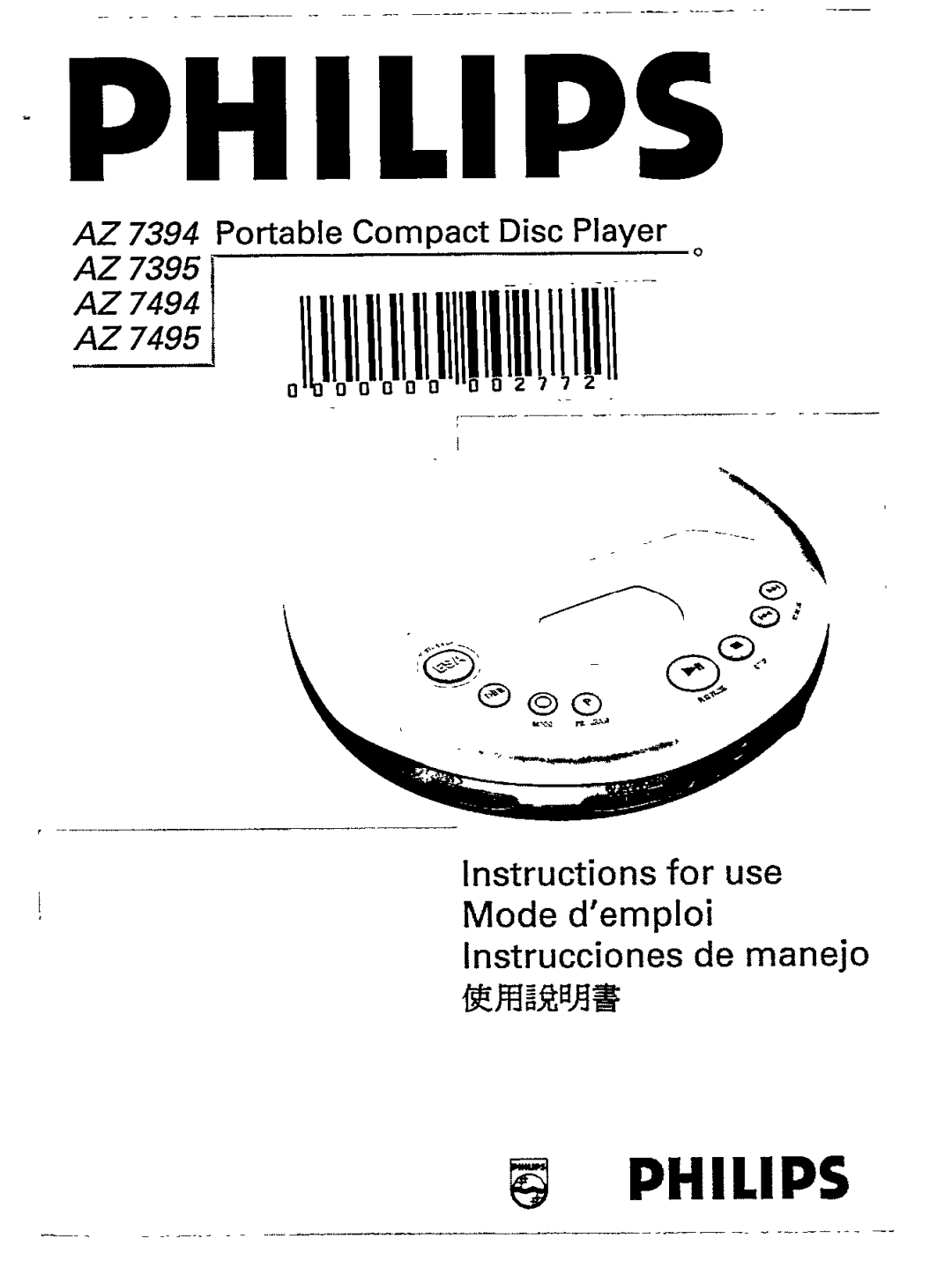 Philips AZ 7395, AZ 7495, AZ 7394, AZ7494/00 manual 