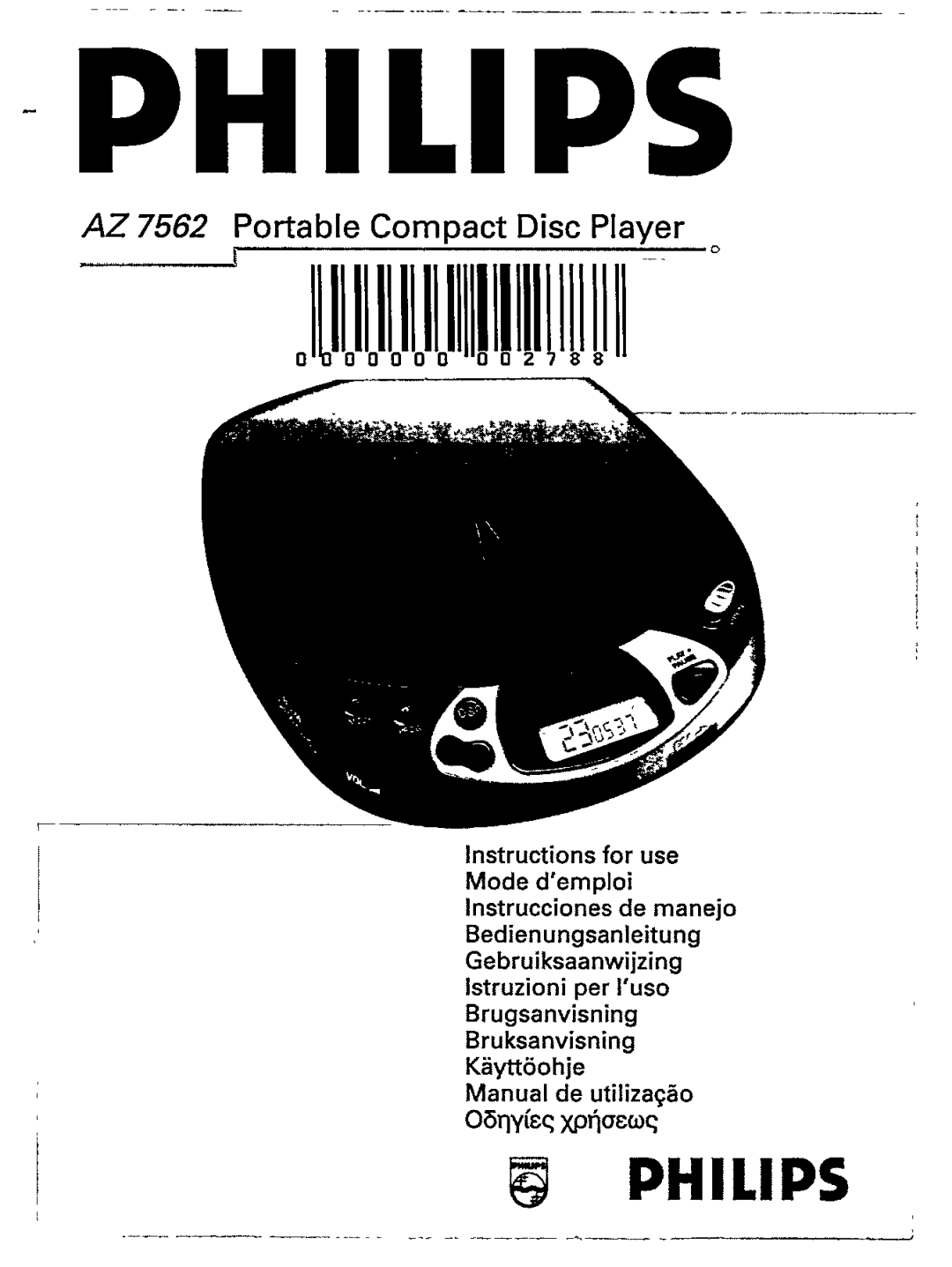 Philips AZ 7562 manual 