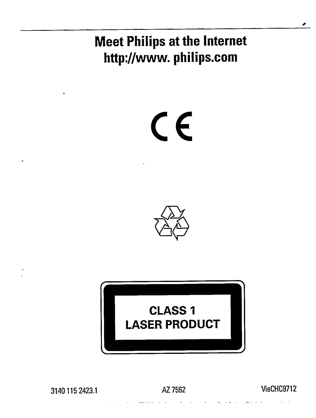 Philips AZ 7562 manual 