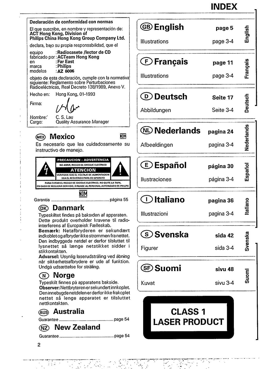 Philips AZ 8006 manual 