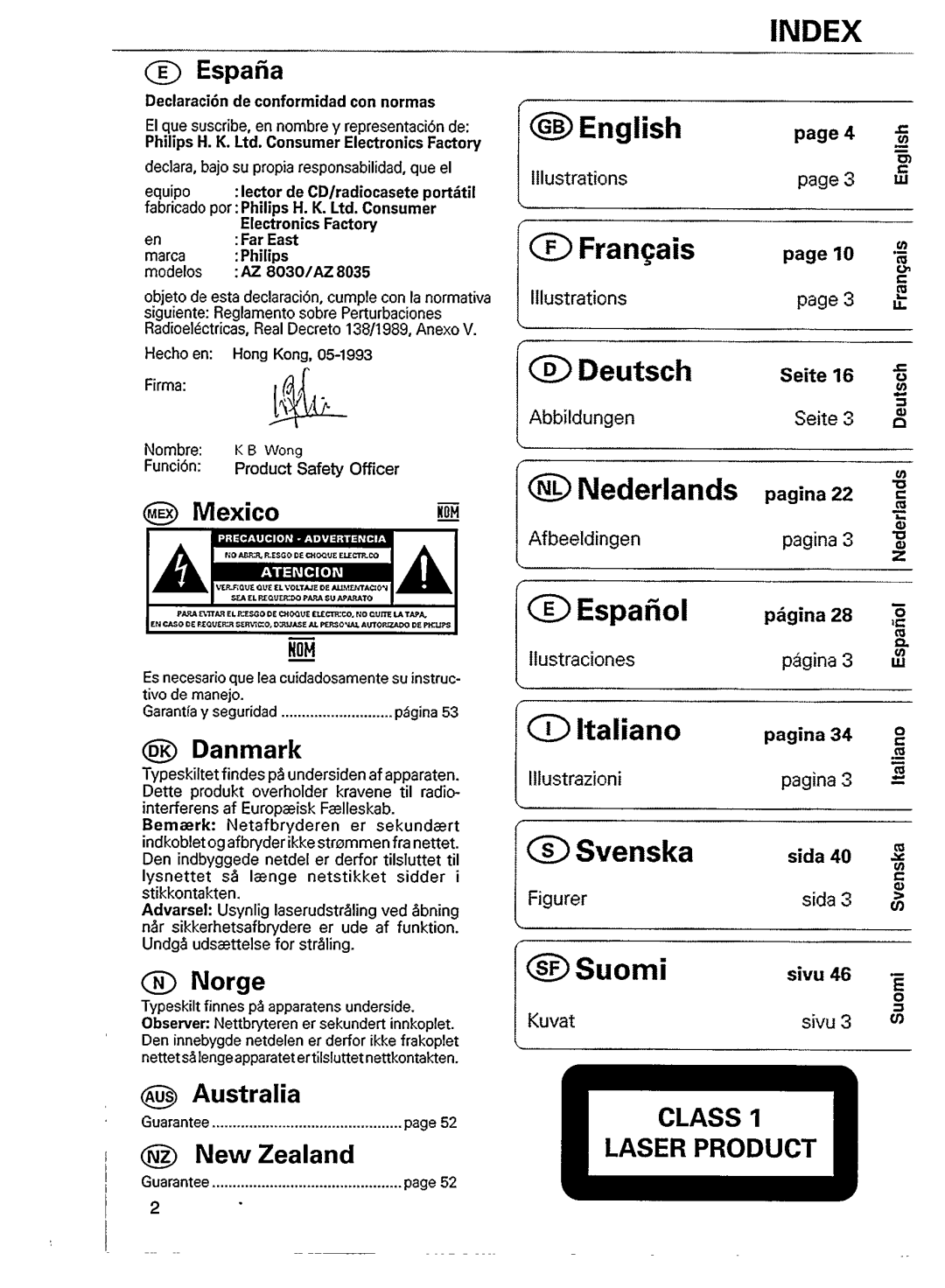 Philips AZ 8030, AZ 8035 manual 