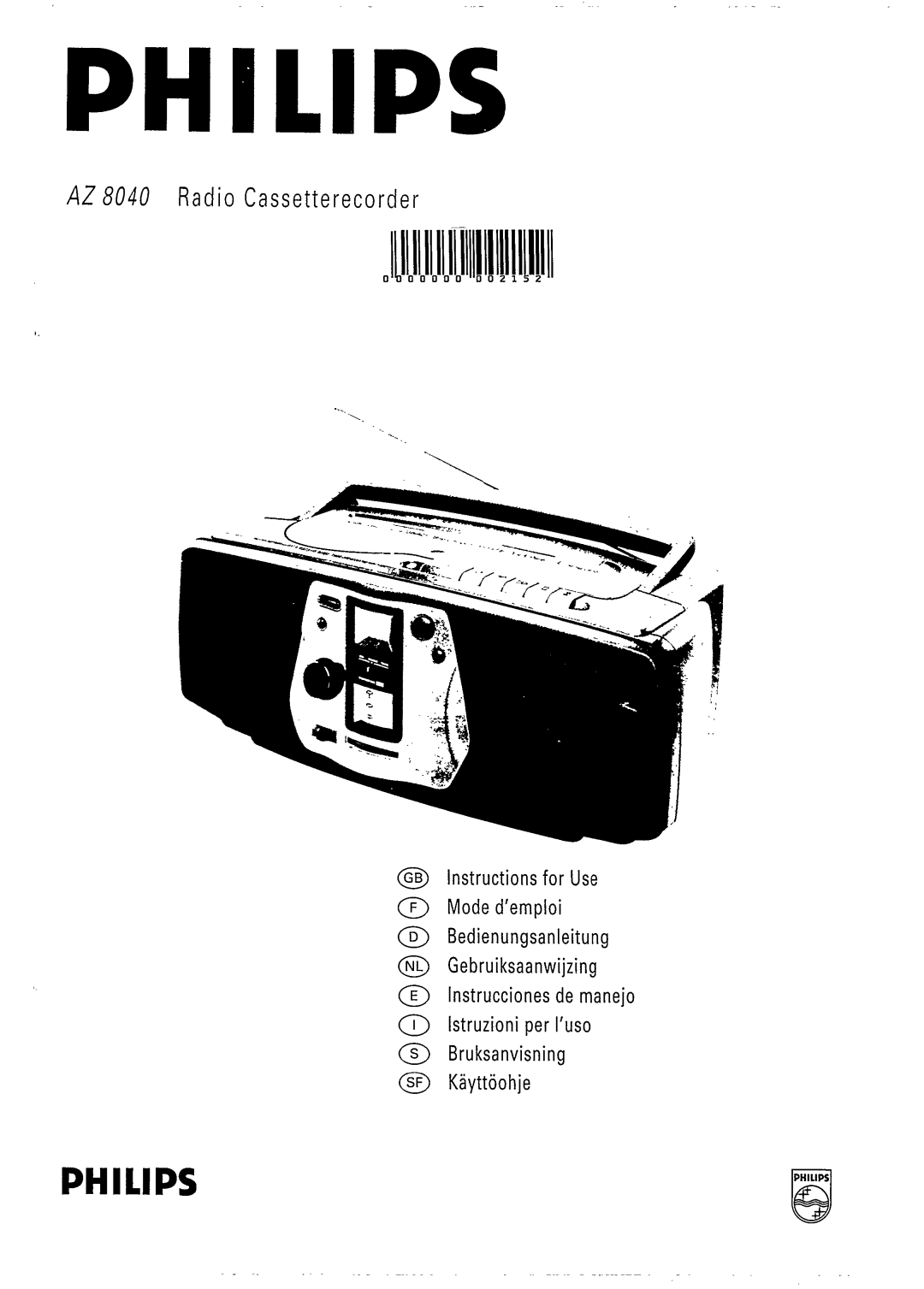 Philips AZ 8040 manual 