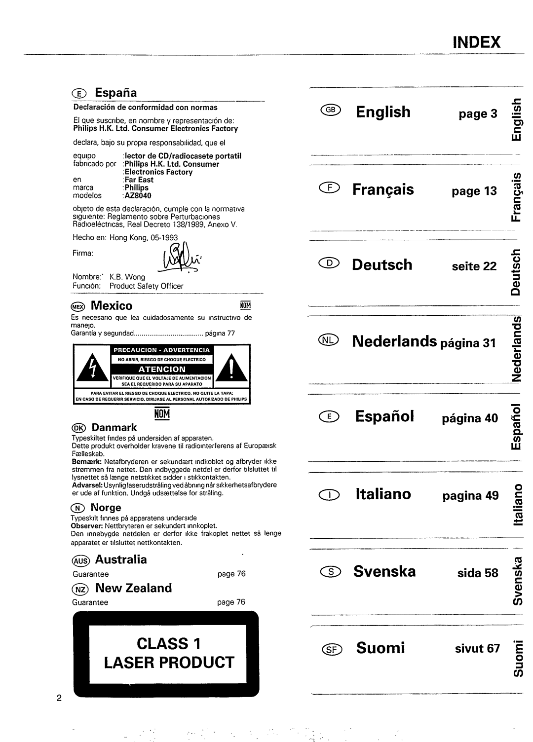 Philips AZ 8040 manual 