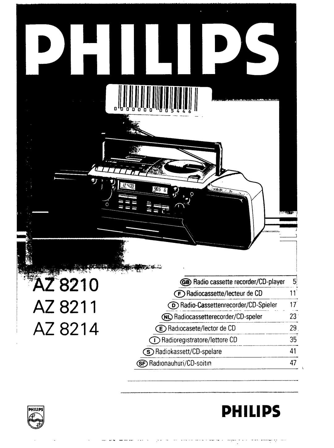 Philips AZ 8214, AZ 8211, AZ 8210 manual 