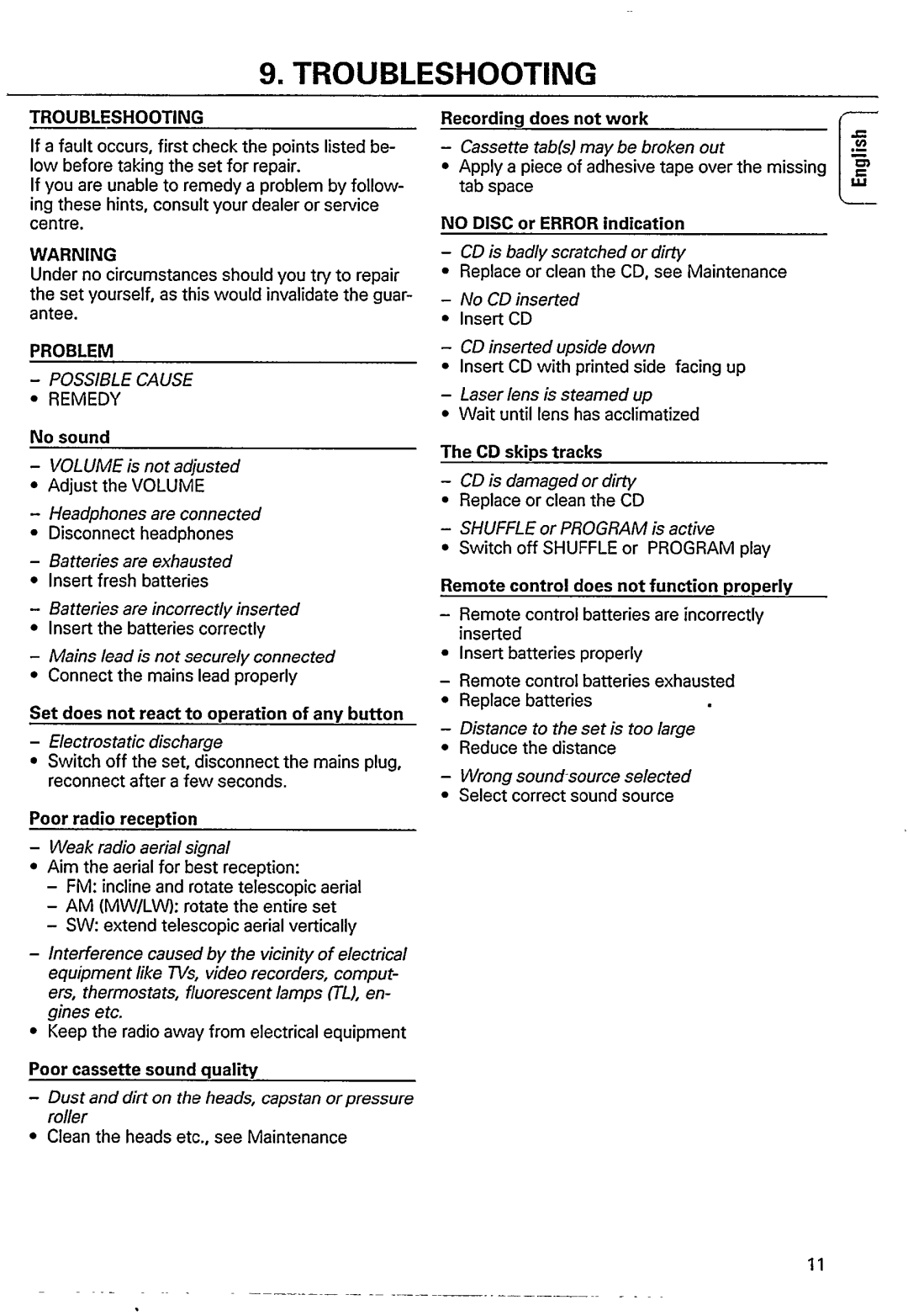 Philips AZ 8245 manual 