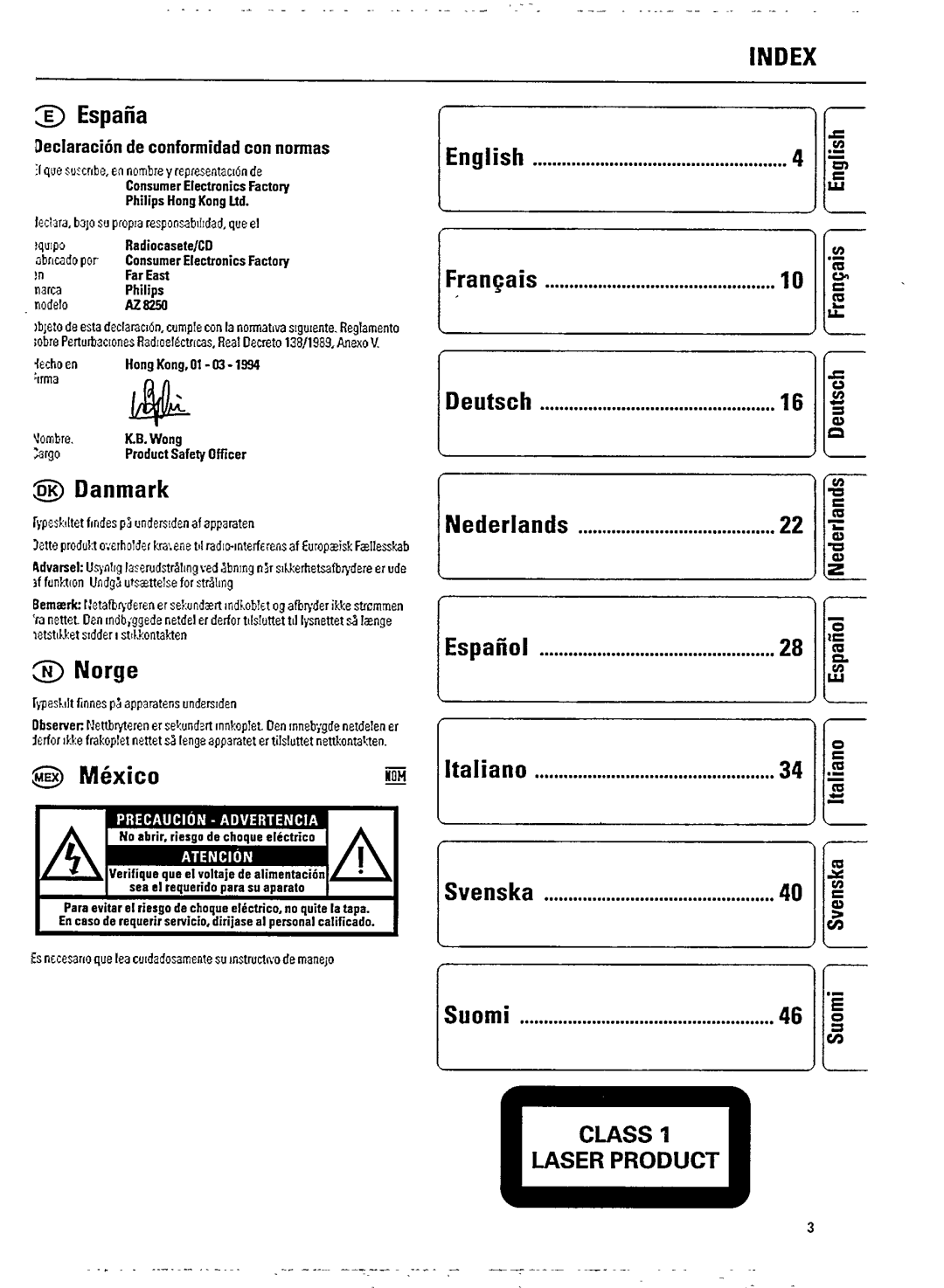 Philips AZ 8250 manual 