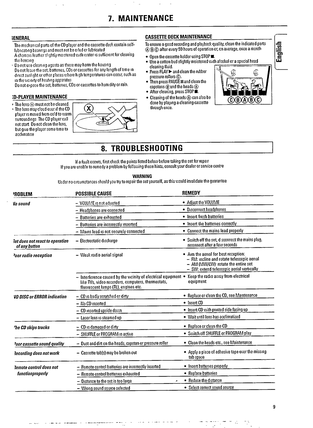 Philips AZ 8250 manual 