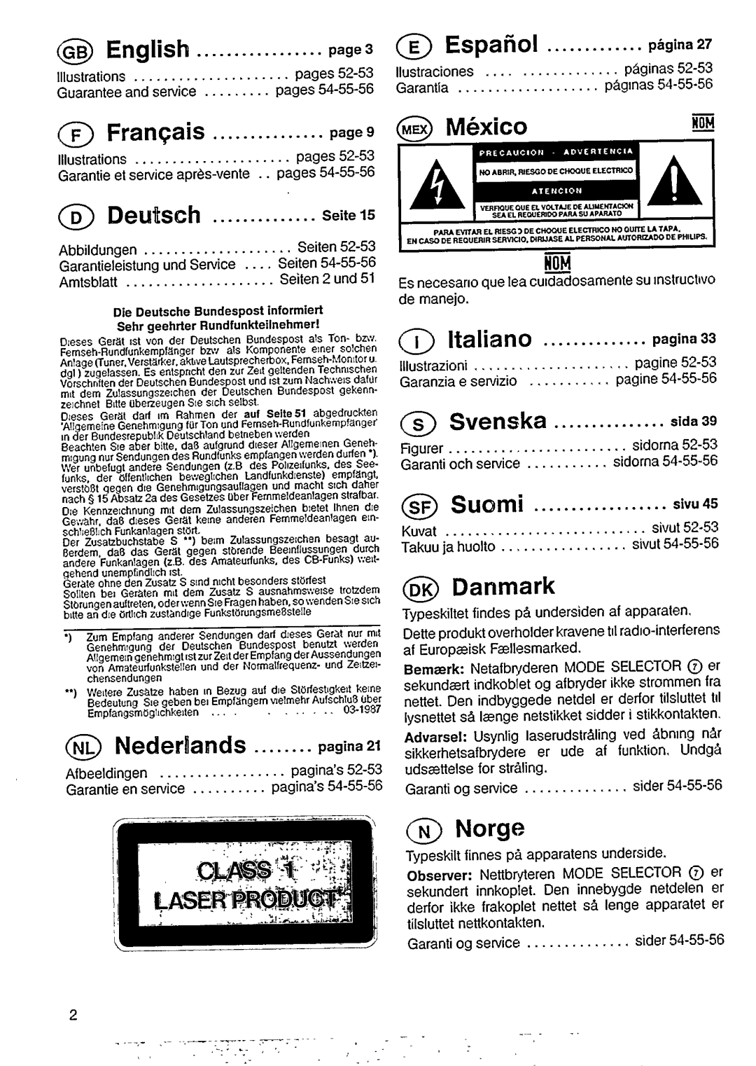 Philips AZ 8290, AZ 8294, AZ 8292, AZ 8291 manual 