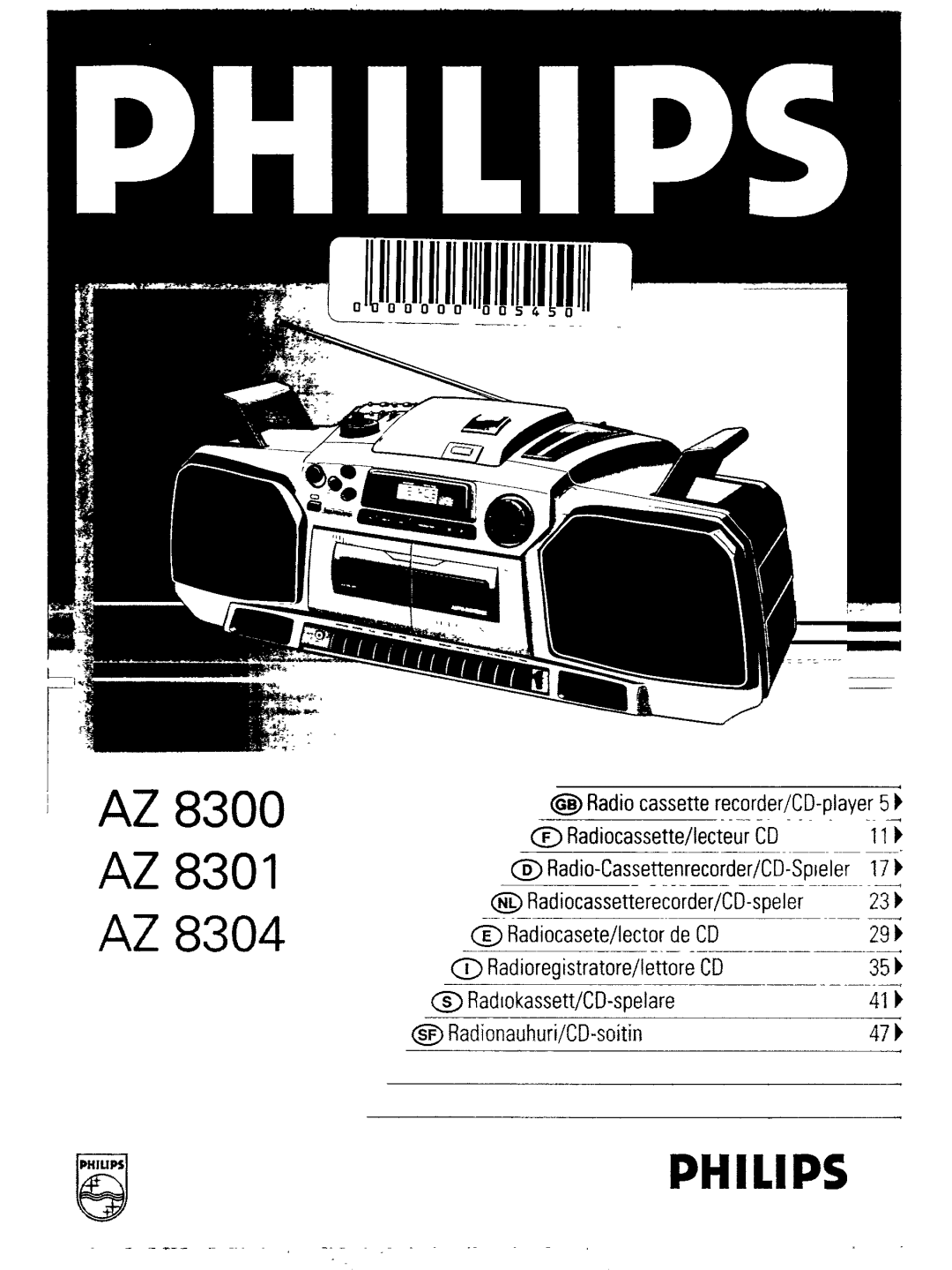 Philips AZ 8304, AZ 8300, AZ 8301 manual 