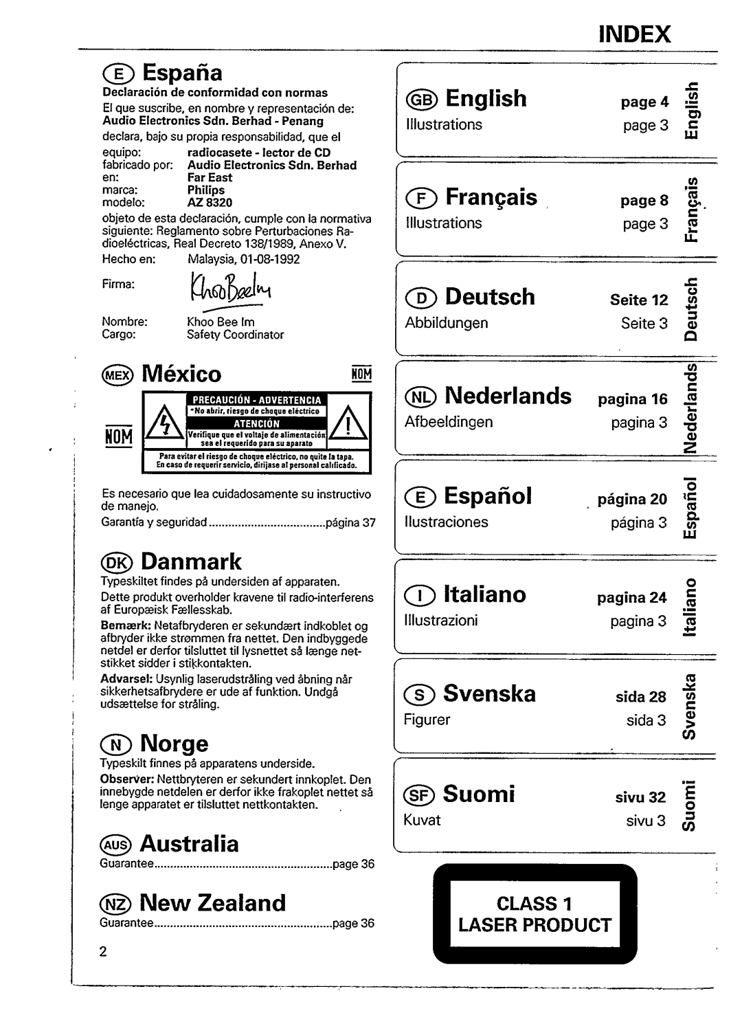 Philips AZ 8320 manual 