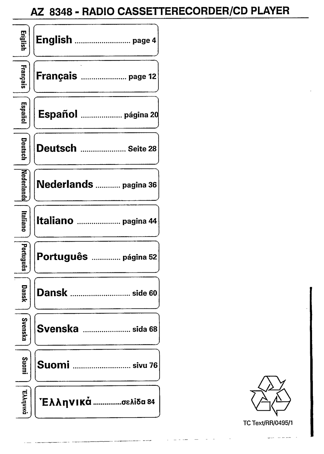 Philips AZ 8348 manual 