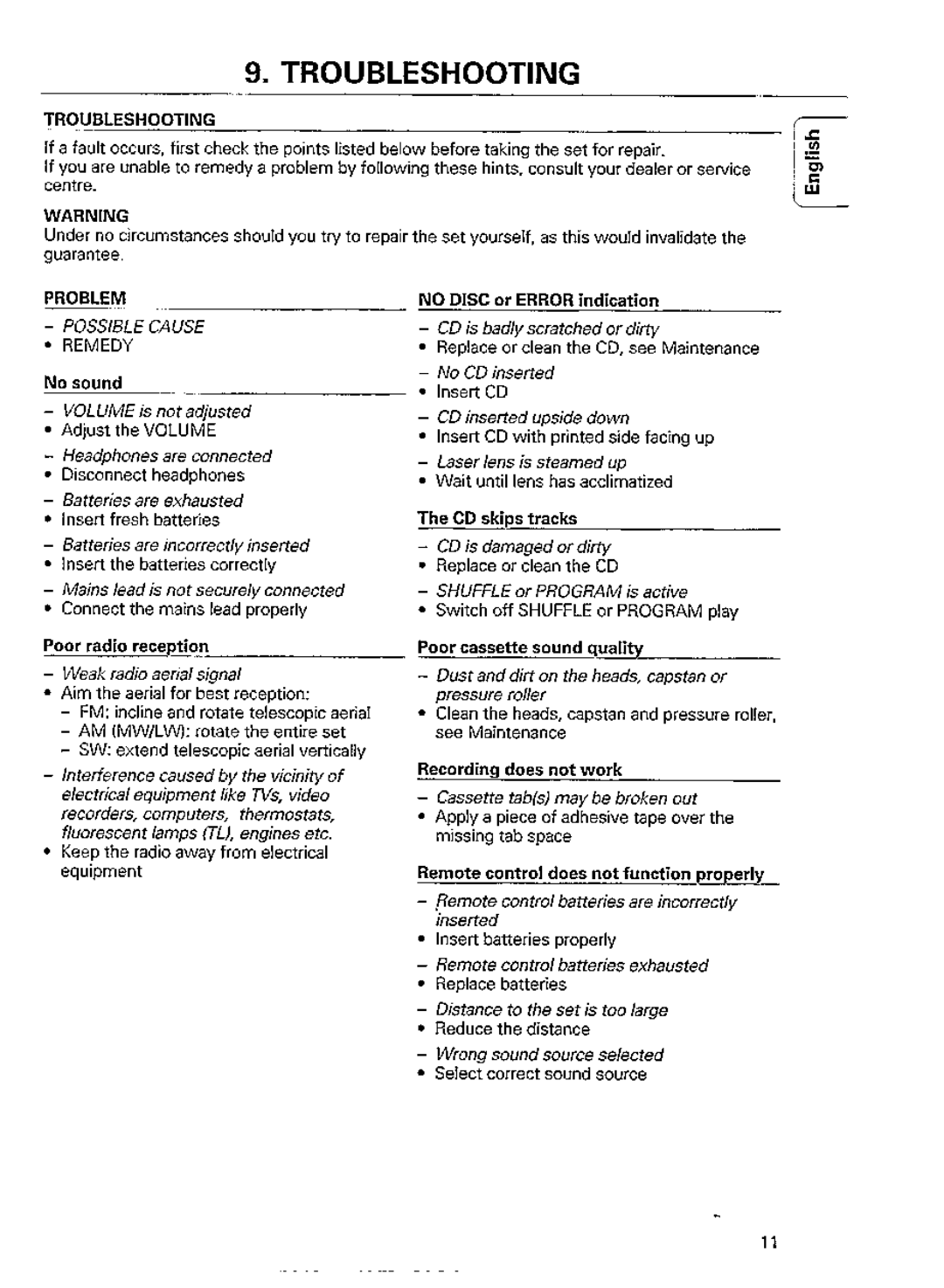 Philips AZ 8357/05 manual 