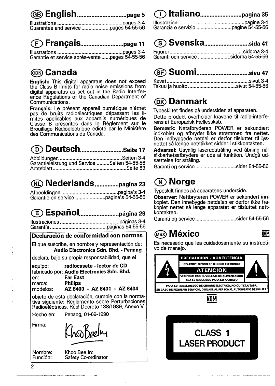 Philips AZ 8401 manual 