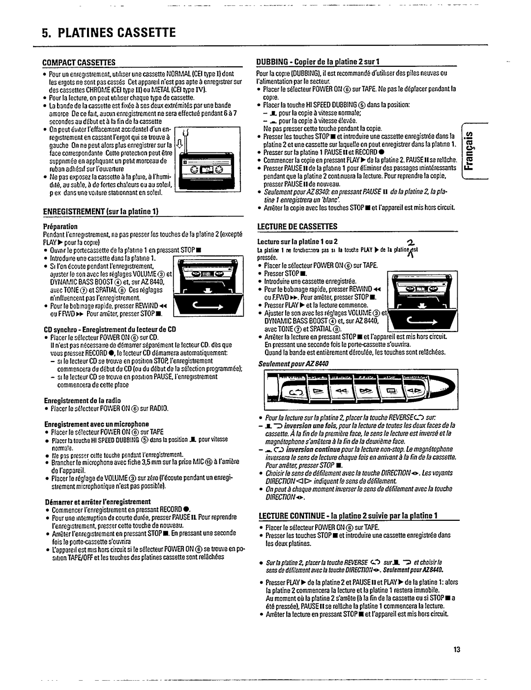 Philips AZ 8340, AZ 8440 manual 