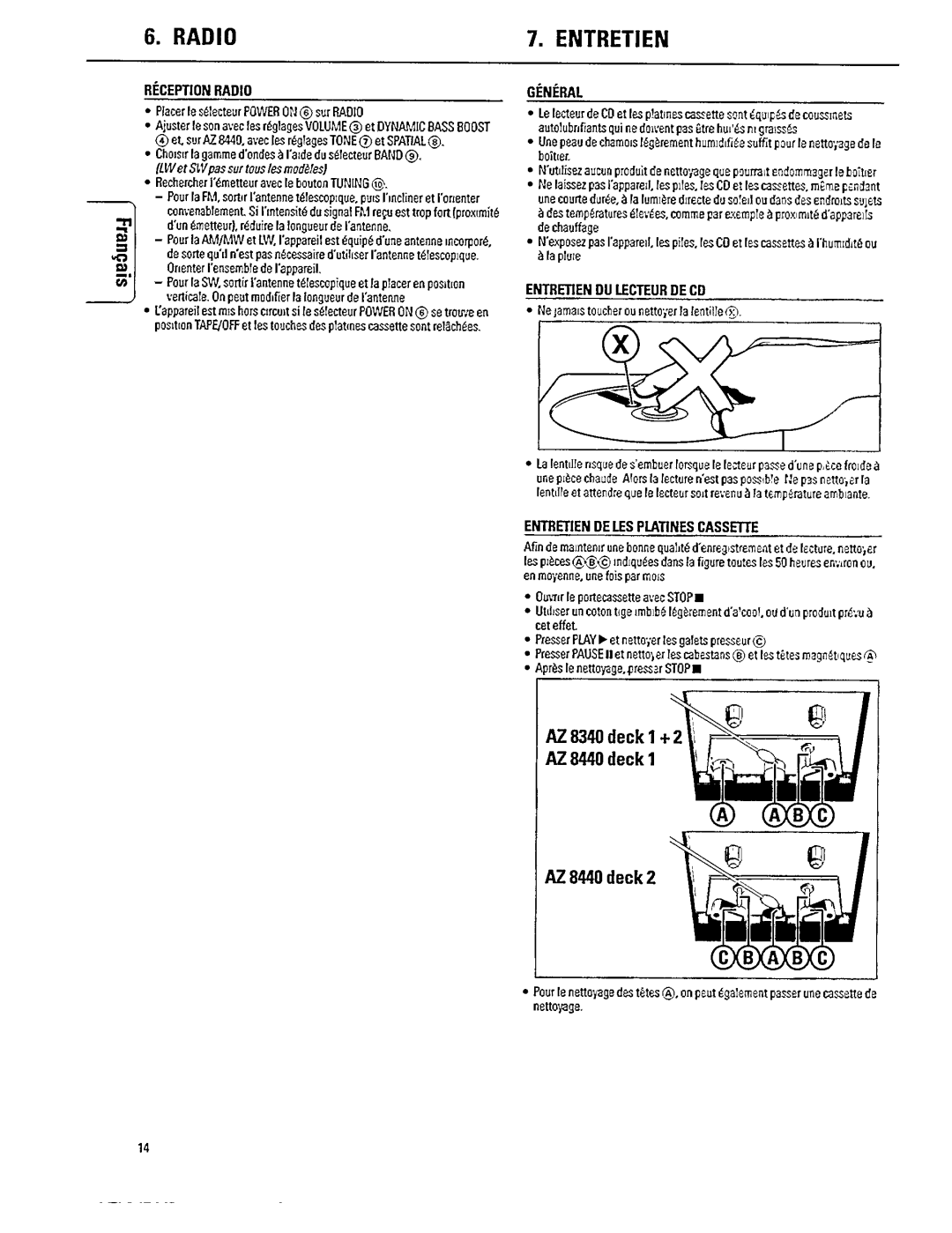 Philips AZ 8440, AZ 8340 manual 