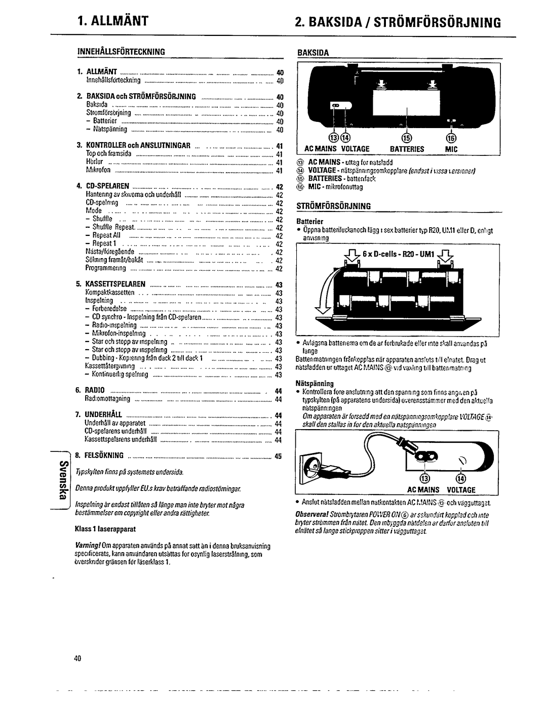 Philips AZ 8440, AZ 8340 manual 