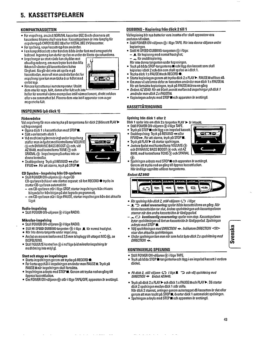 Philips AZ 8340, AZ 8440 manual 