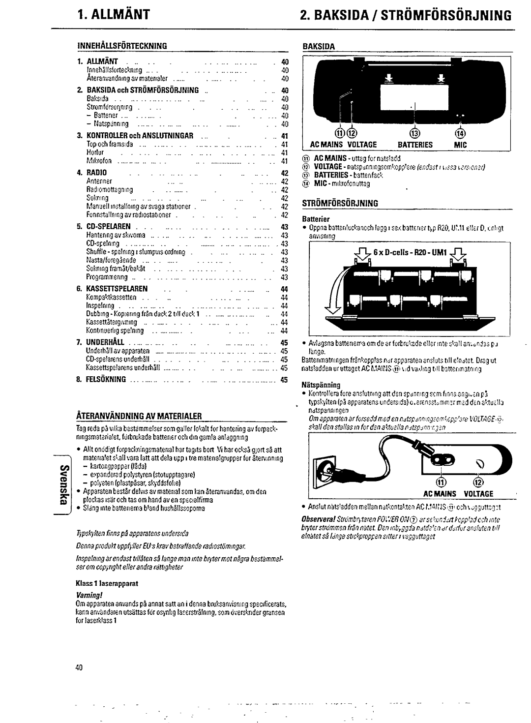 Philips AZ 8540 manual 