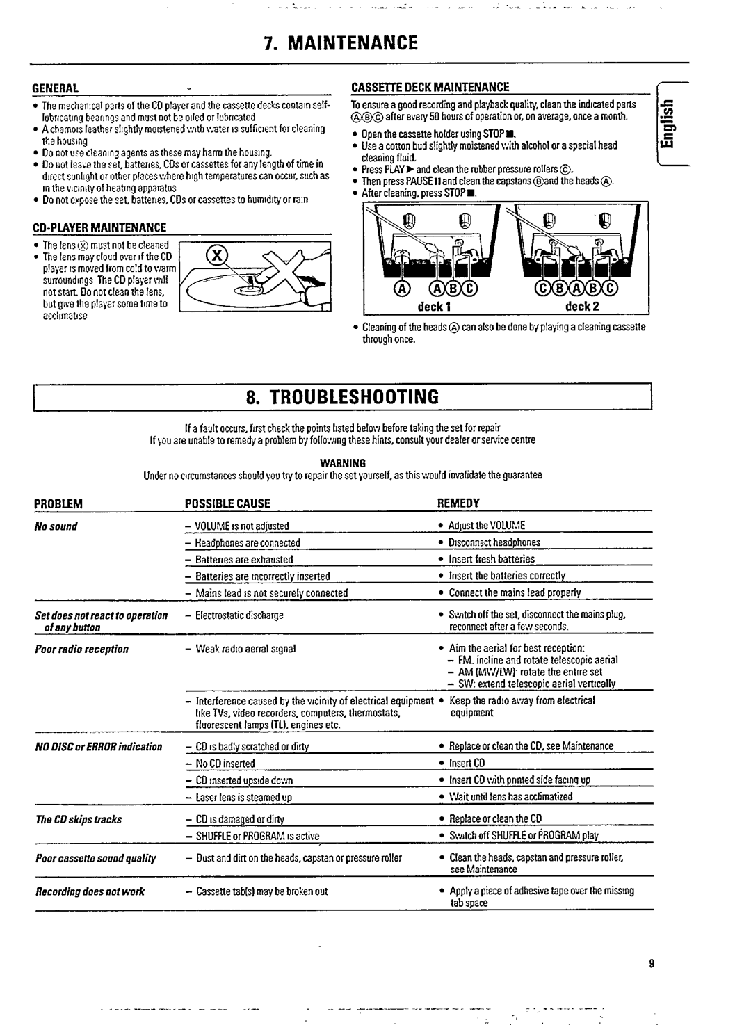 Philips AZ 8540/05 manual 