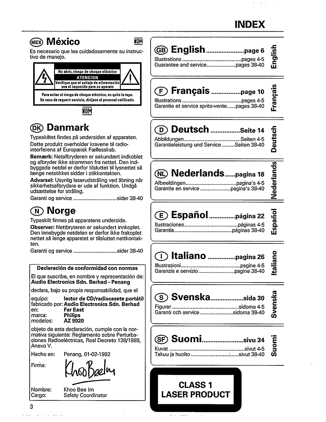 Philips AZ 9020 manual 