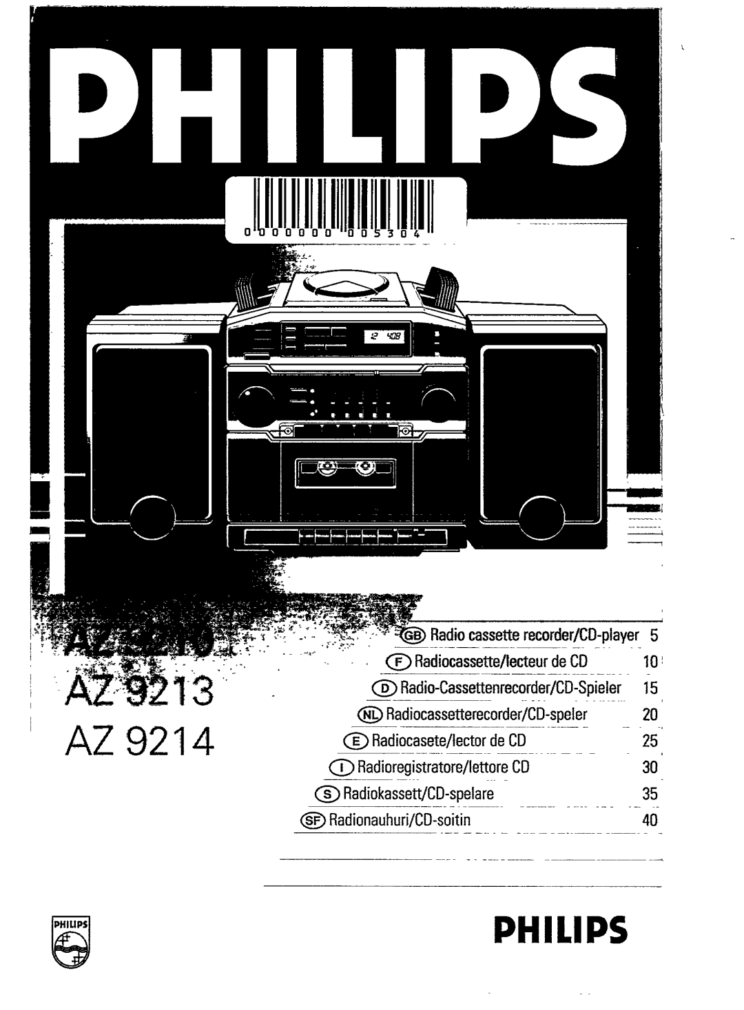 Philips AZ 9213, AZ 9214 manual 