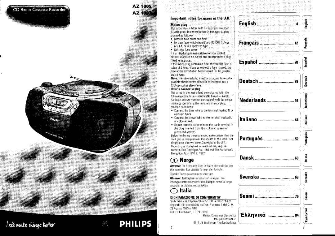 Philips AZ1007/01 manual 