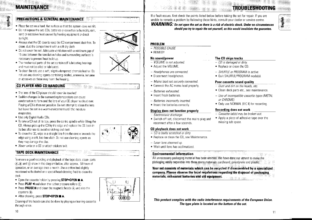 Philips AZ1007/01 manual 