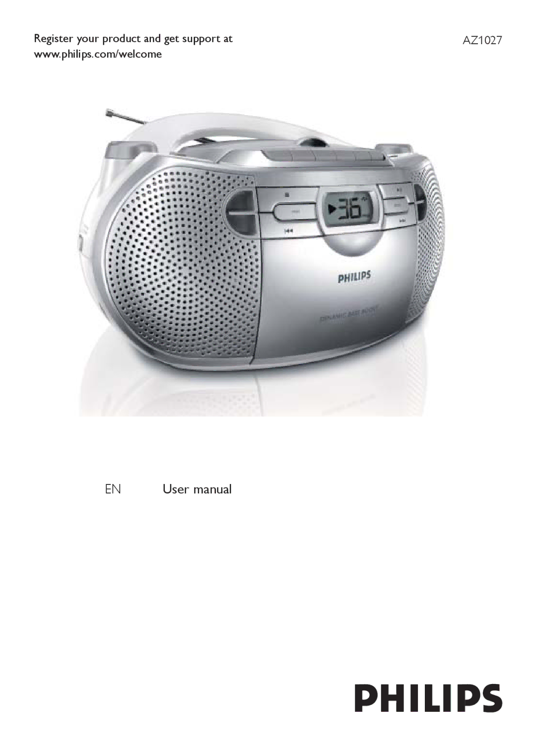 Philips AZ1027 user manual Register your product and get support at 