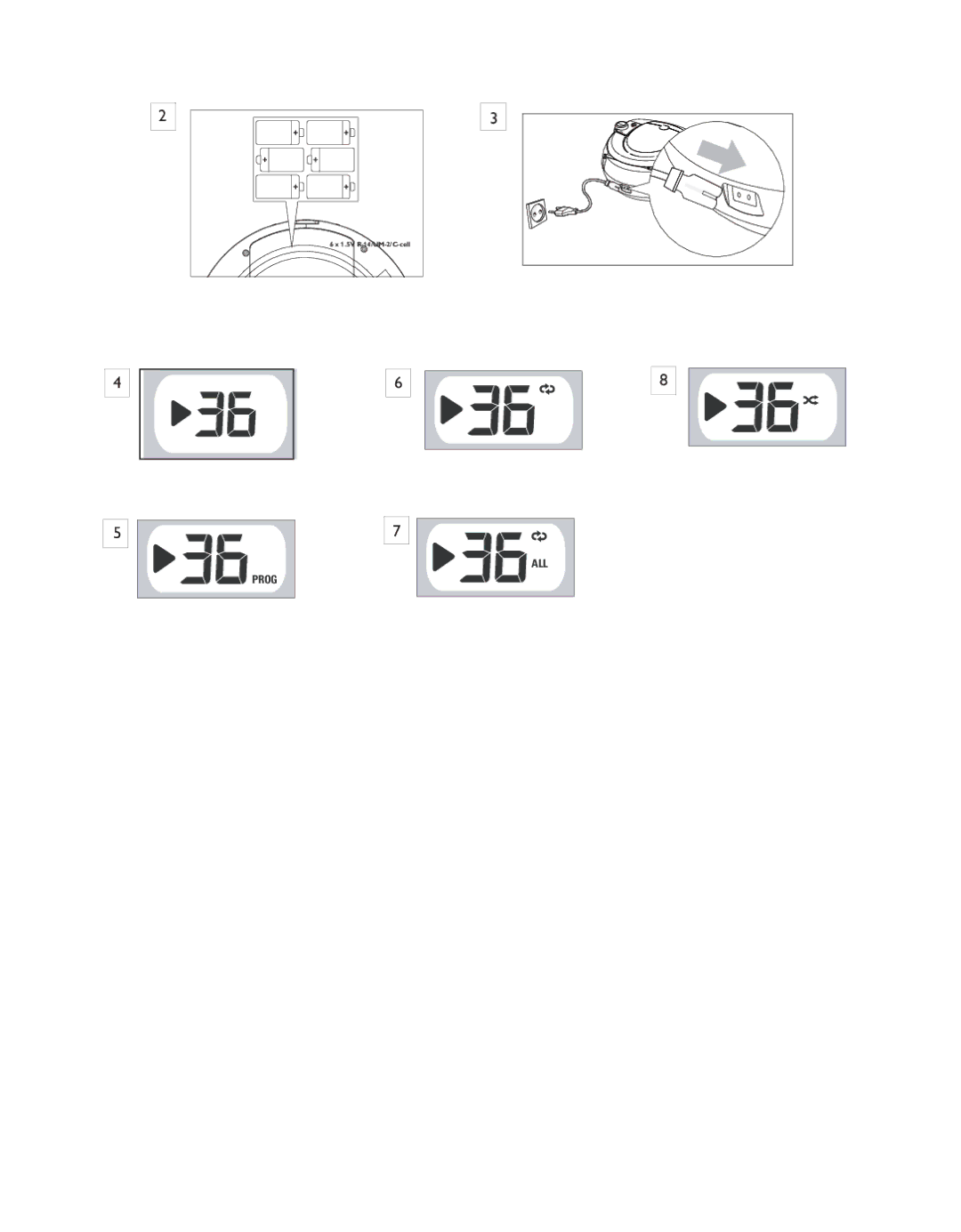 Philips AZ1027/12 user manual Prog ALL 