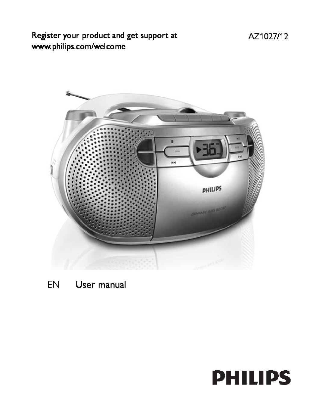 Philips AZ1027/12 user manual Register your product and get support at 