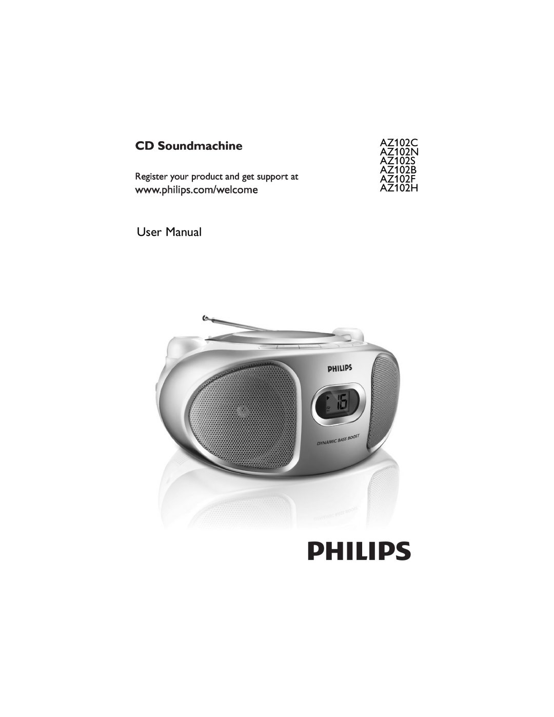 Philips AZ102F user manual CD Soundmachine, AZ102N, AZ102S, AZ102B, AZ102H, AZ102C 