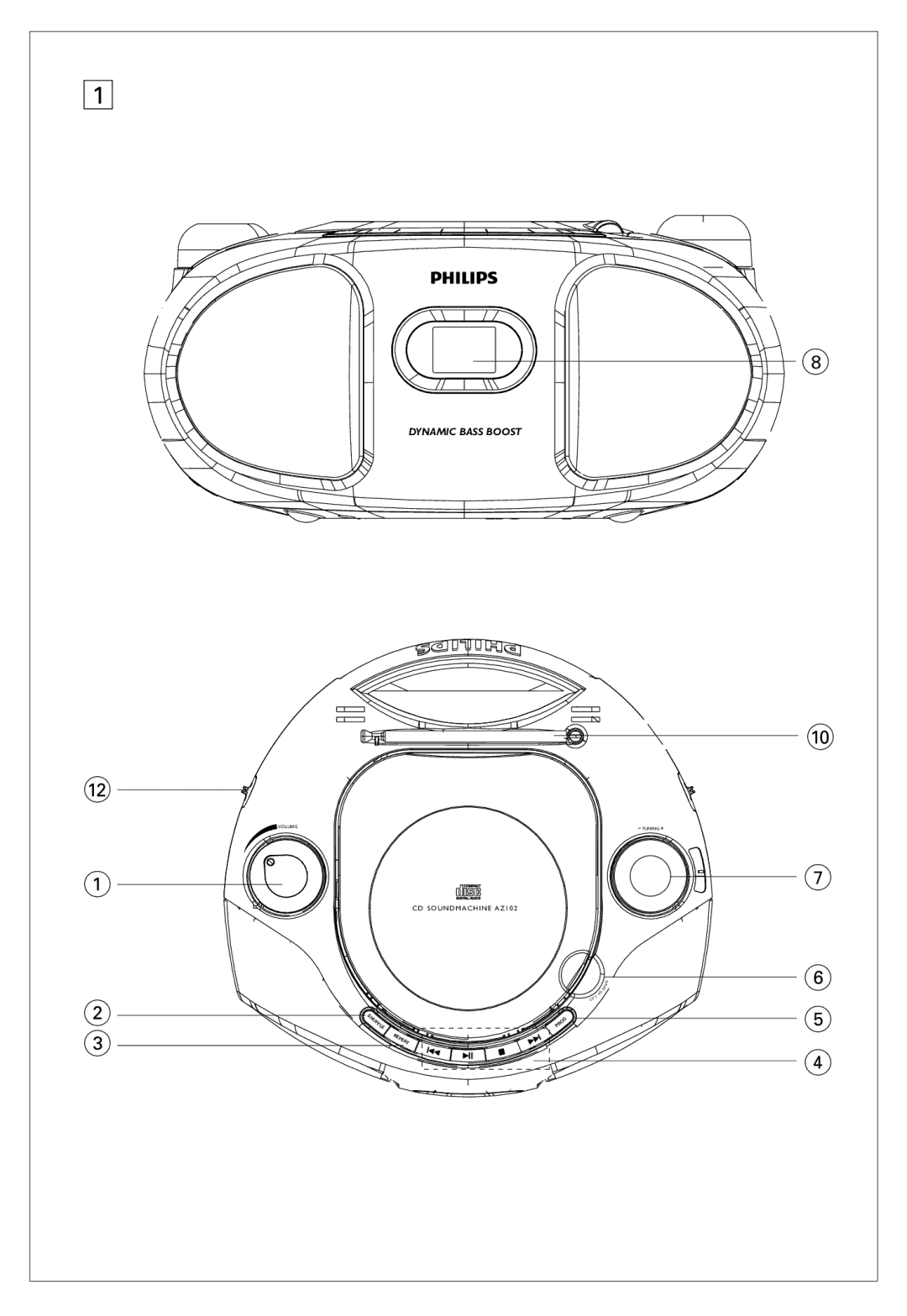 Philips AZ102G, AZ102S, AZ102R, AZ102V, AZ102B user manual Dynamic Bass Boost 