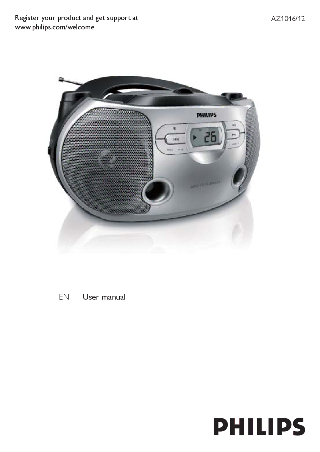 Philips AZ1046/12 user manual Register your product and get support at 