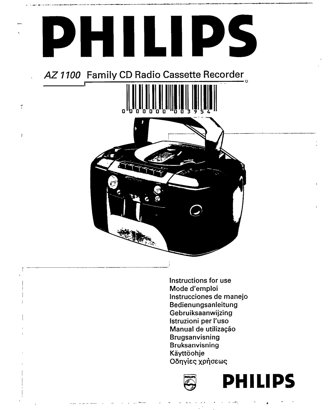 Philips AZ1100 manual 