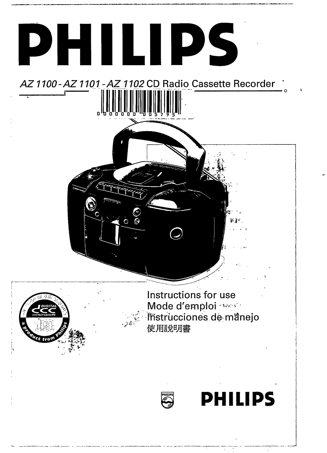 Philips AZ 1102, AZ1101 manual 