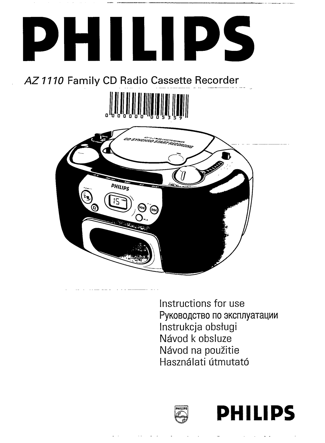 Philips AZ1110/00 manual 