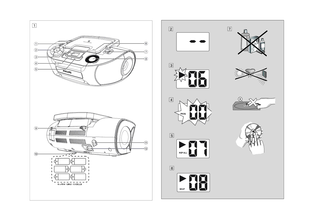 Philips AZ1123, AZ1122 owner manual REP ALL Shuf 